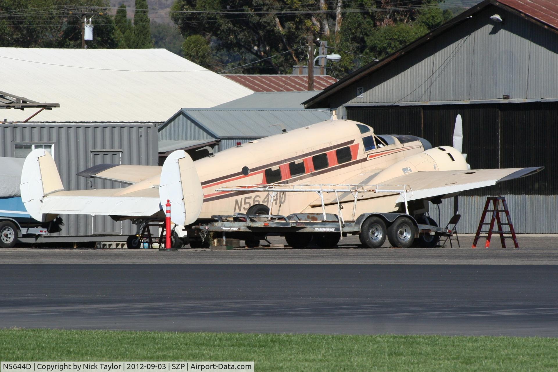 N5644D, 1958 Beech E18S-9700 C/N BA-360, Parked in restoration