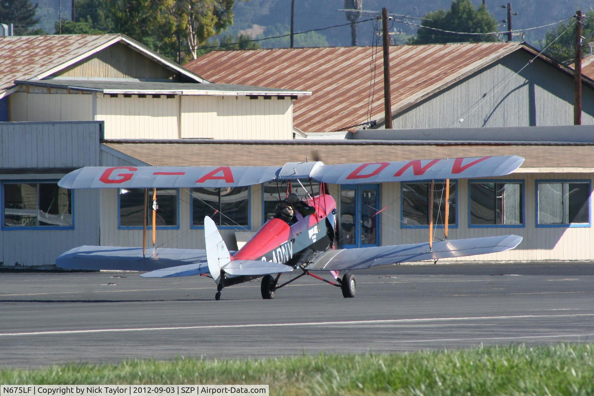 N675LF, 1944 De Havilland DH-82A Tiger Moth II C/N 86572, Taxi back