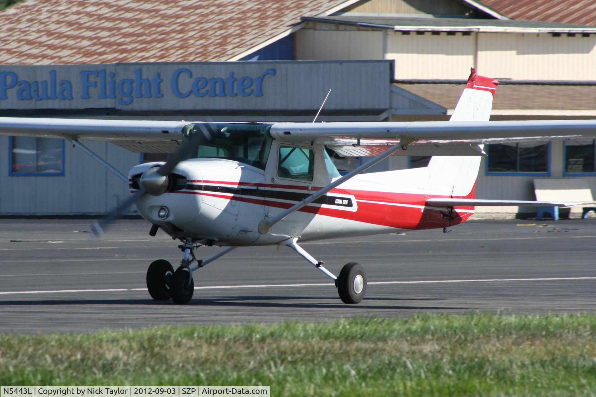 N5443L, 1980 Cessna 152 C/N 15284315, Taking off RWY 22