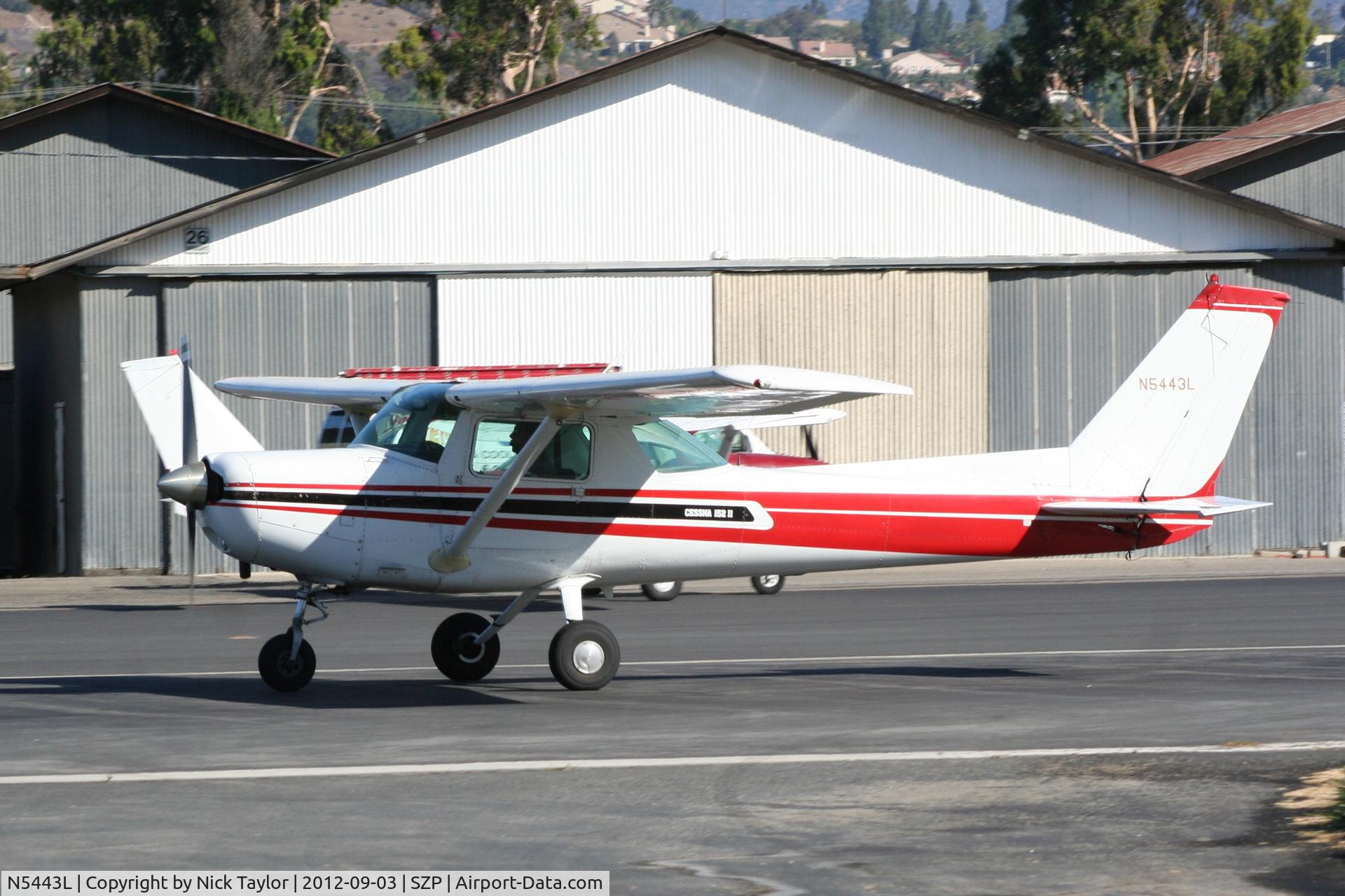 N5443L, 1980 Cessna 152 C/N 15284315, Taking off RWY 22