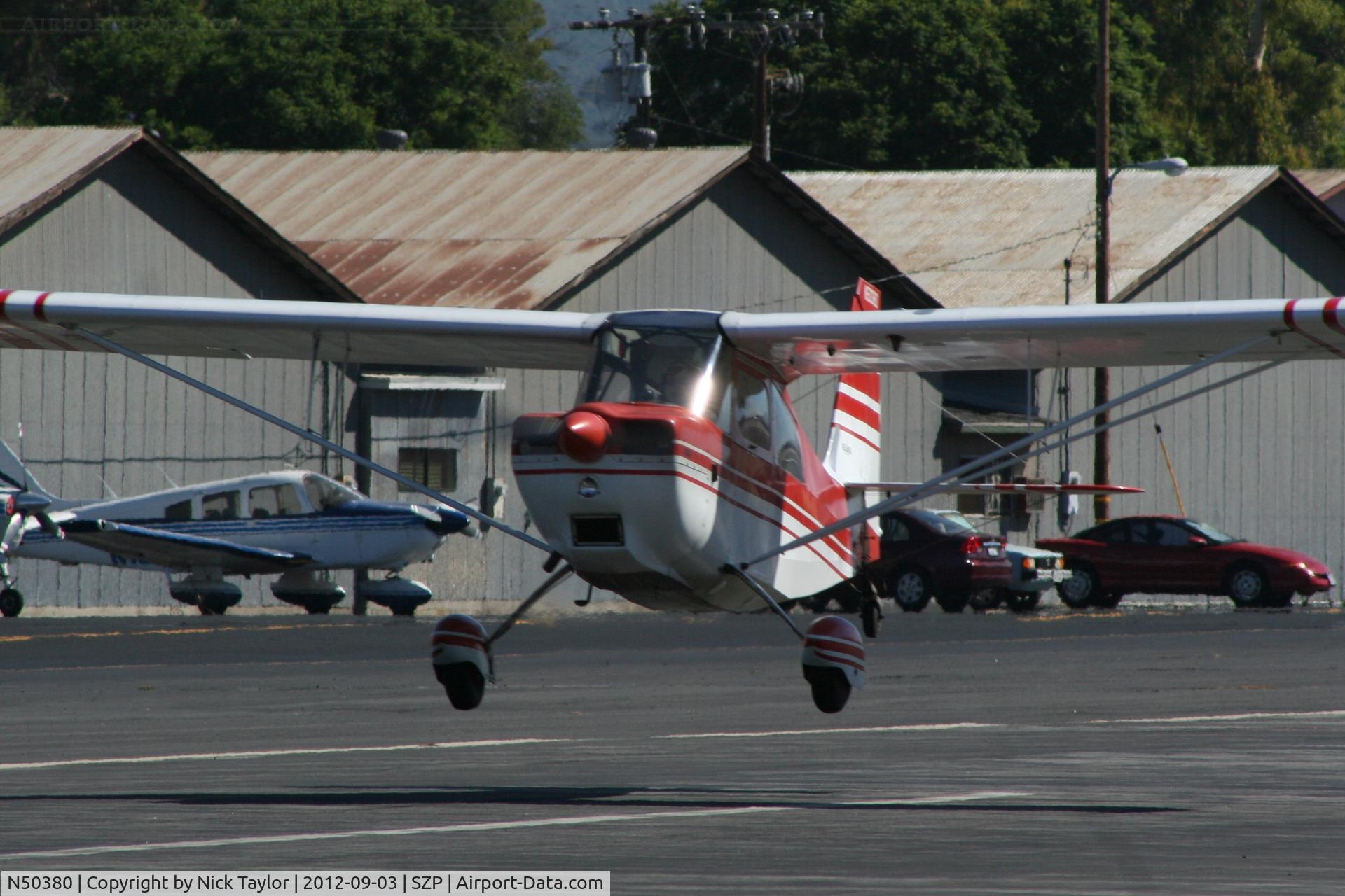 N50380, 1979 Bellanca 7ECA Citabria Citabria C/N 1291-79, Taking off RWY 22