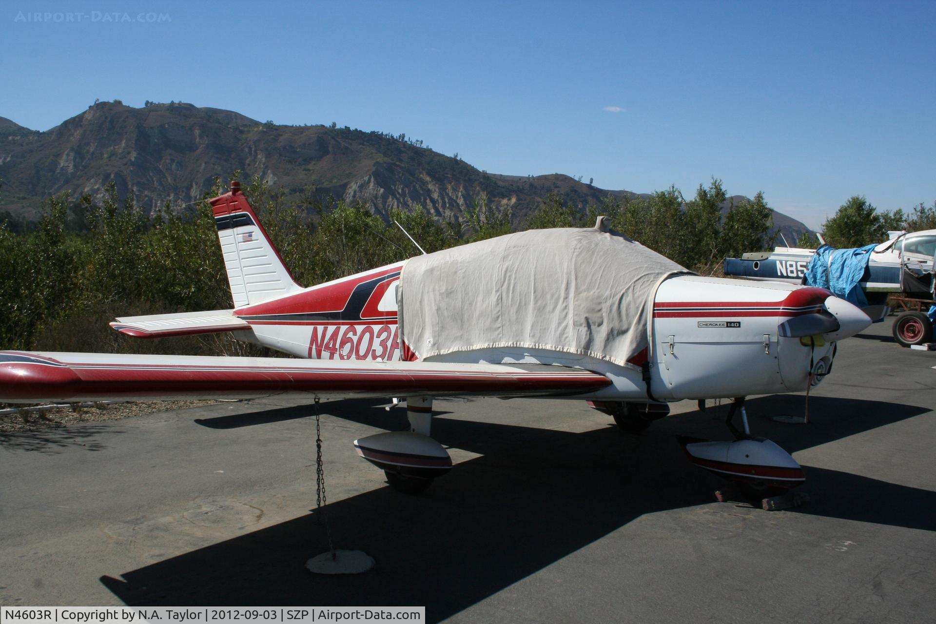 N4603R, 1965 Piper PA-28-140 Cherokee C/N 28-21351, Parked along the river