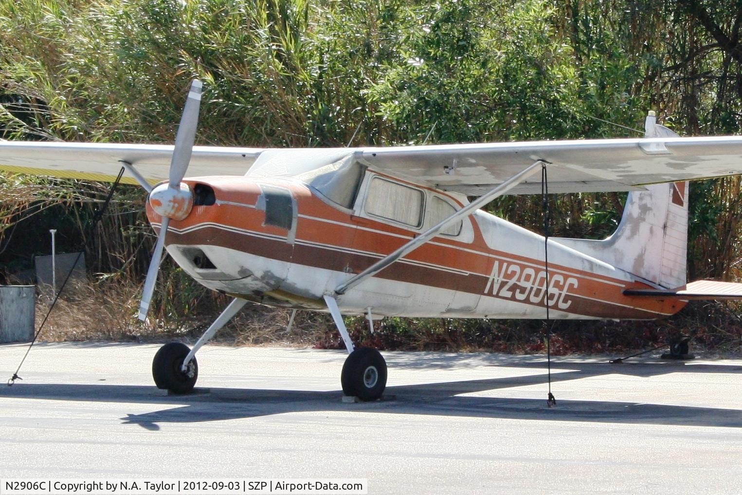 N2906C, 1954 Cessna 180 C/N 30806, Sitting at Santa Paula