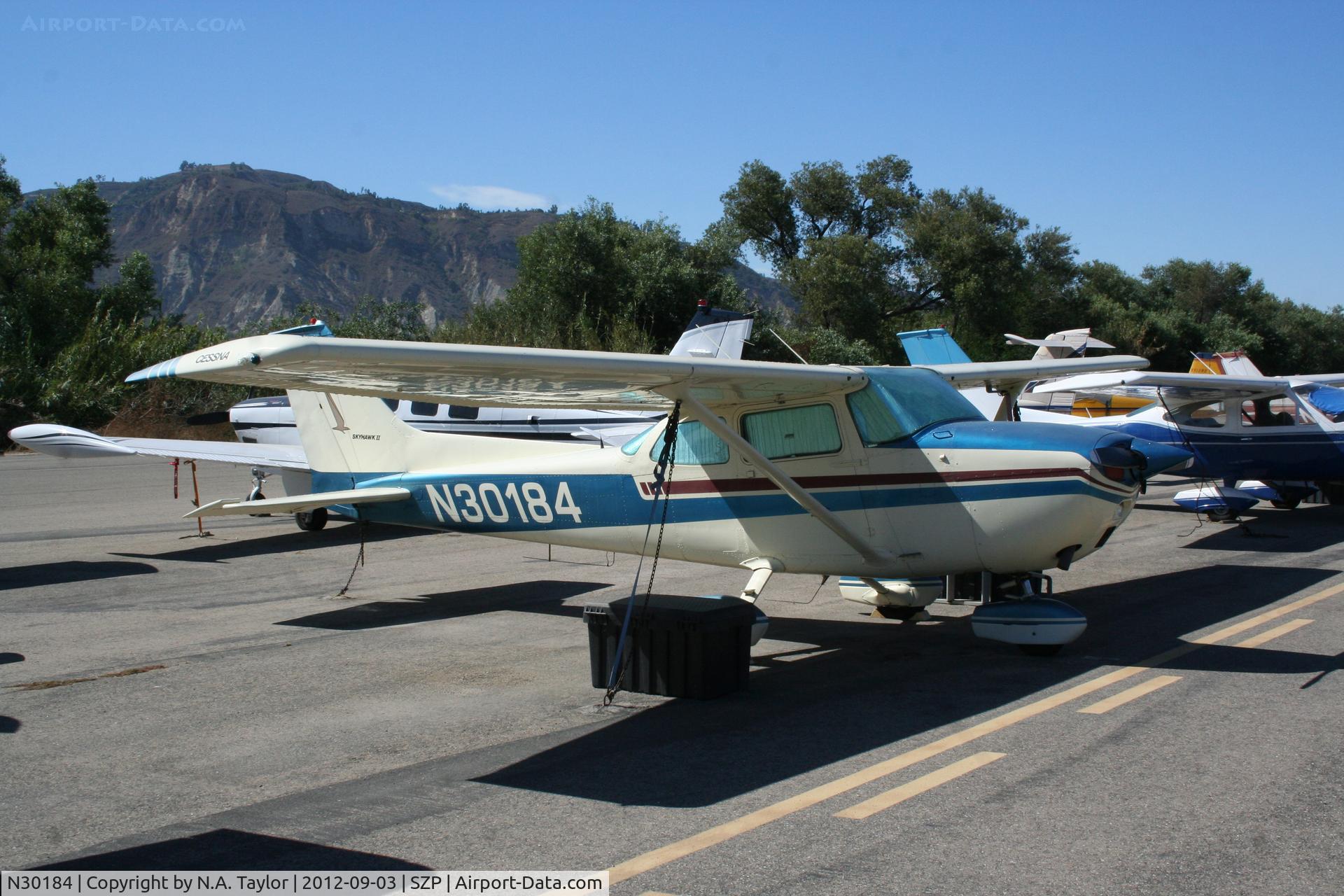 N30184, 1974 Cessna 172M C/N 17264125, Sitting at Santa Paula