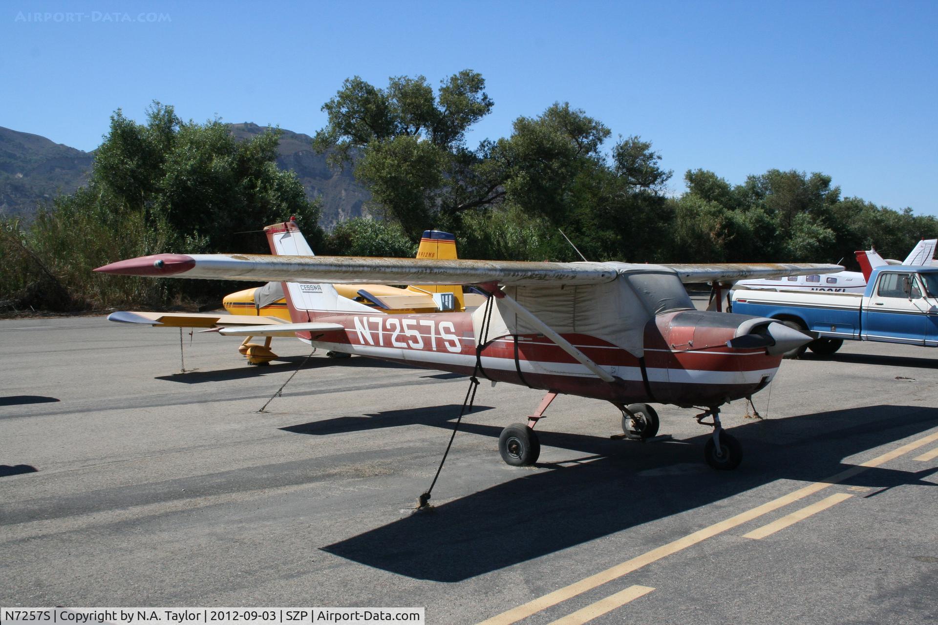 N7257S, 1967 Cessna 150H C/N 15067957, Sitting at Santa Paula