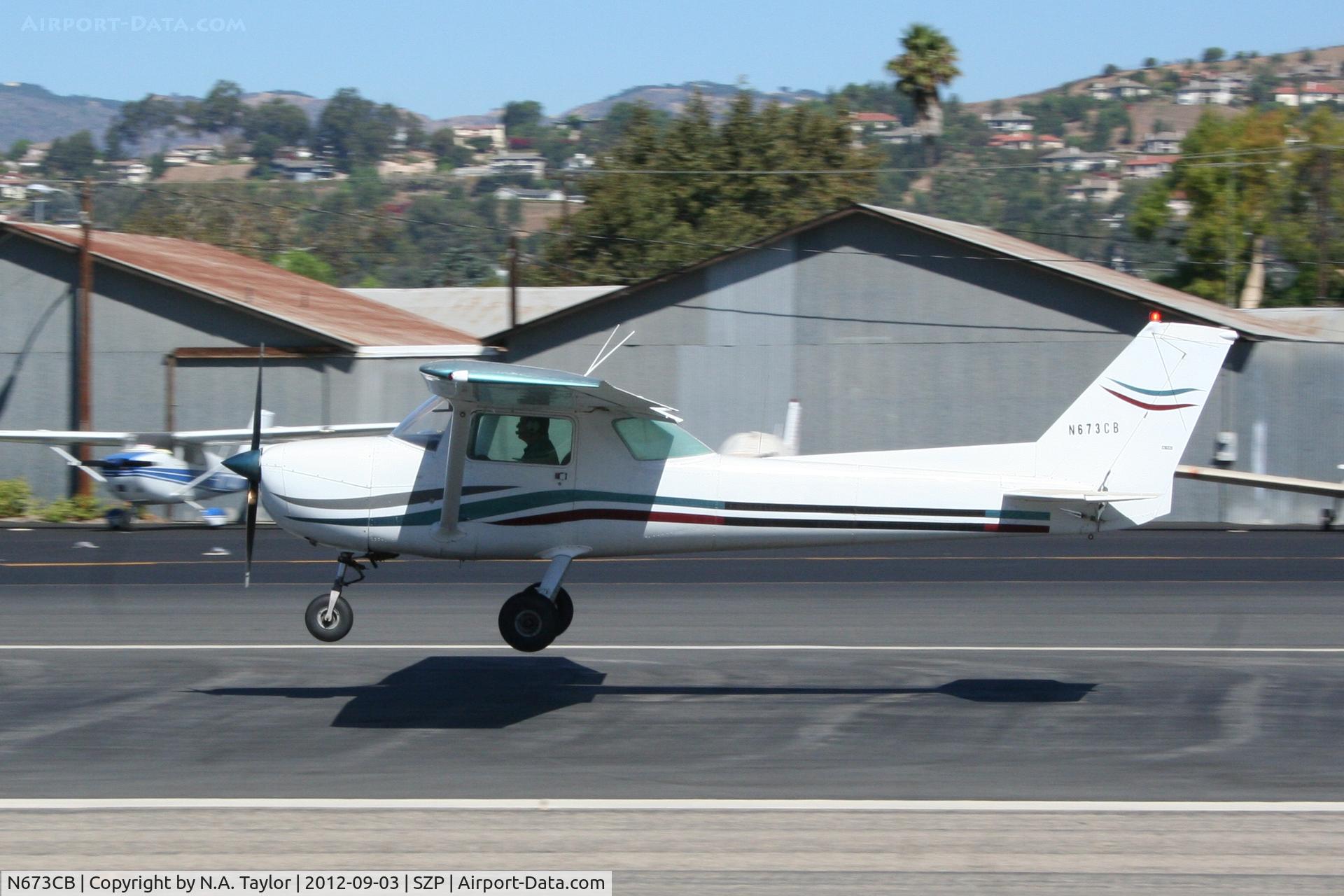N673CB, 1970 Cessna 150L C/N 15072129, Sitting at Santa Paula