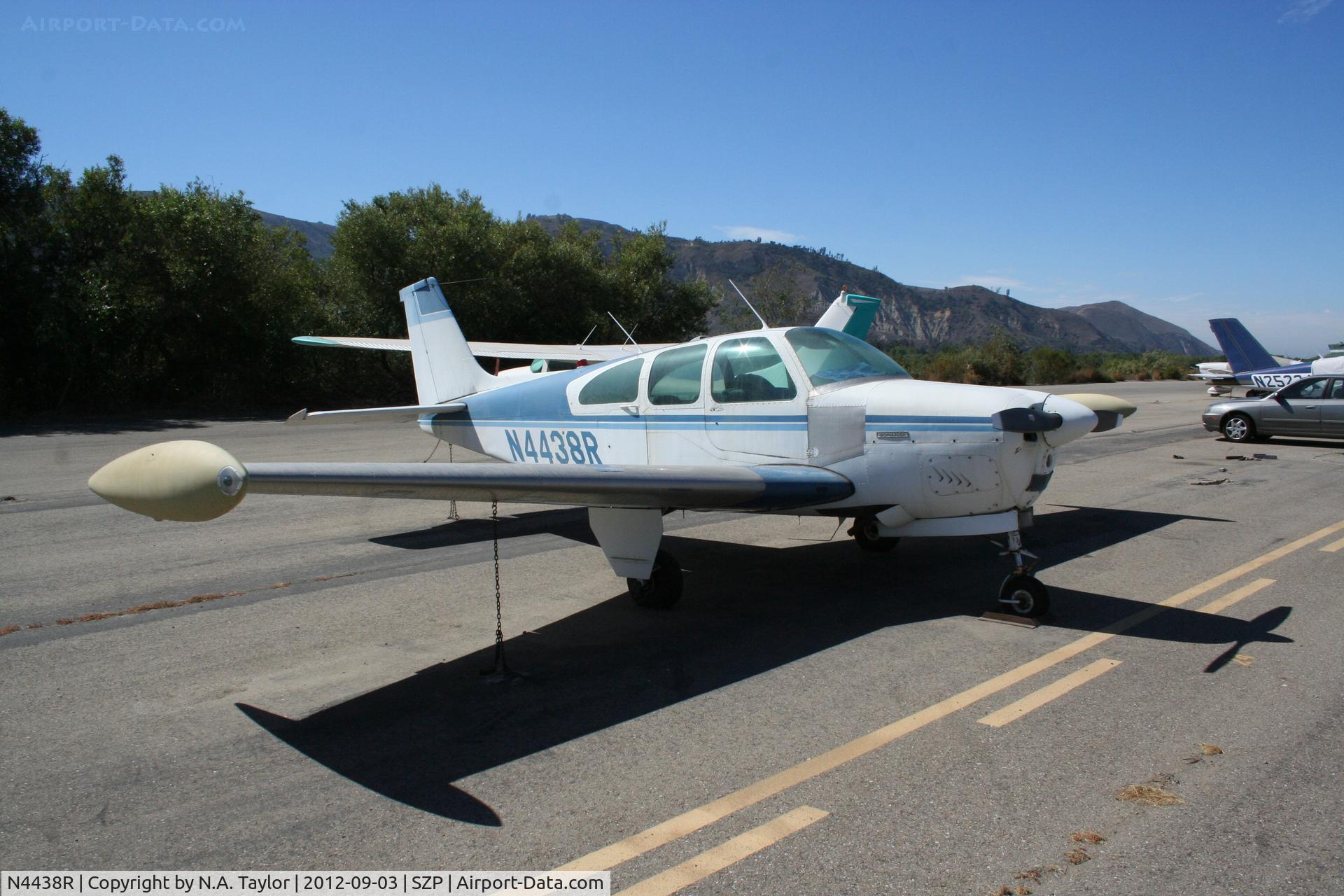 N4438R, 1963 Beech 35-B33 Debonair C/N CD-638, Sitting at Santa Paula