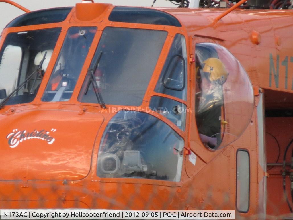 N173AC, 1967 Sikorsky S-64E C/N 64015, Looking out the bubble window to see where the snorkel and other things are located