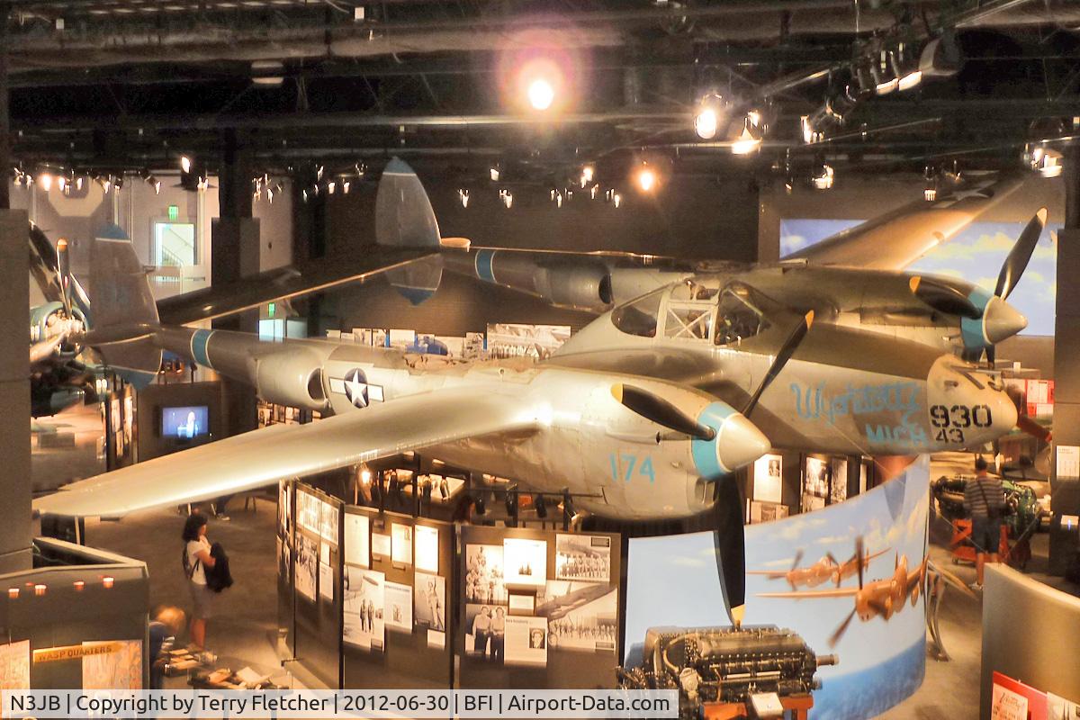 N3JB, 1944 Lockheed P-38L Lightning C/N 422-8352, 1944 Lockheed P-38L, c/n: 44-53097 in Seattle Museum of Flight