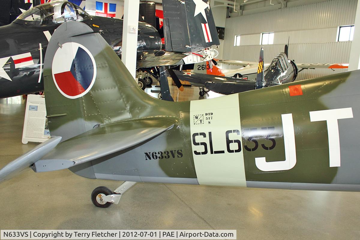 N633VS, 1945 Supermarine 361 Spitfire LF.IXe C/N CBAF.IX.571, Tail of 1945 Vickers-armstrong Ltd SPITFIRE IX, c/n: CBAF IX.571