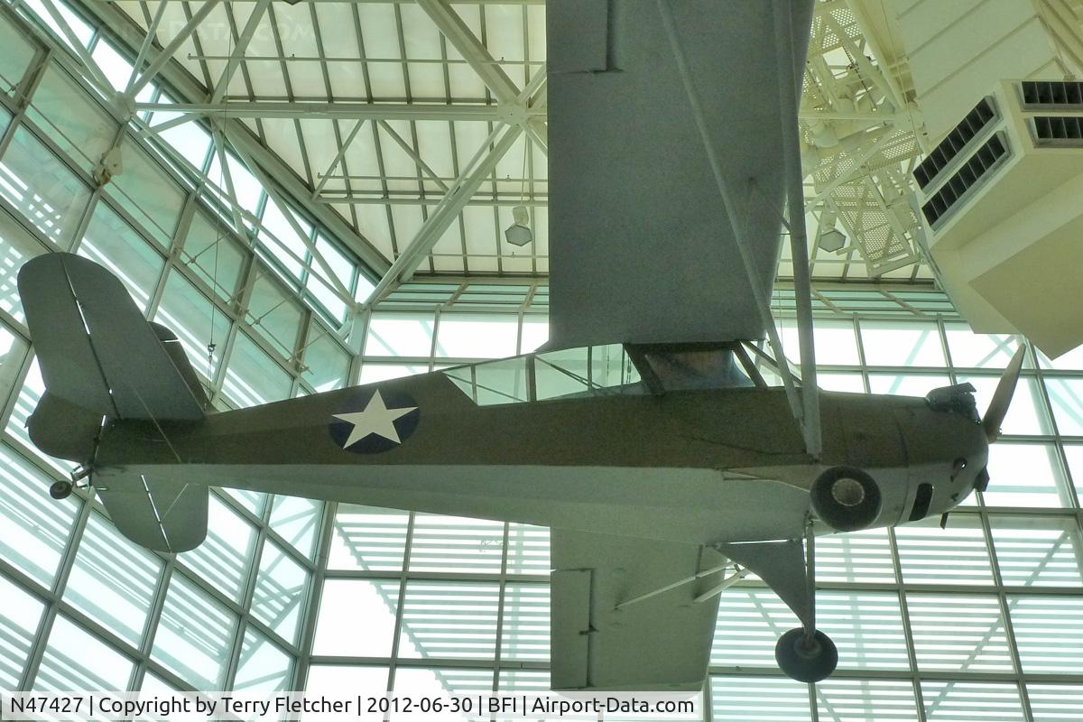 N47427, 1943 Aeronca 0-58B Grasshopper C/N 058B-9223, 1943 Aeronca 0-58B, c/n: 058B-9223 ex USAF 43-26785 in Seattle Museum of Flight