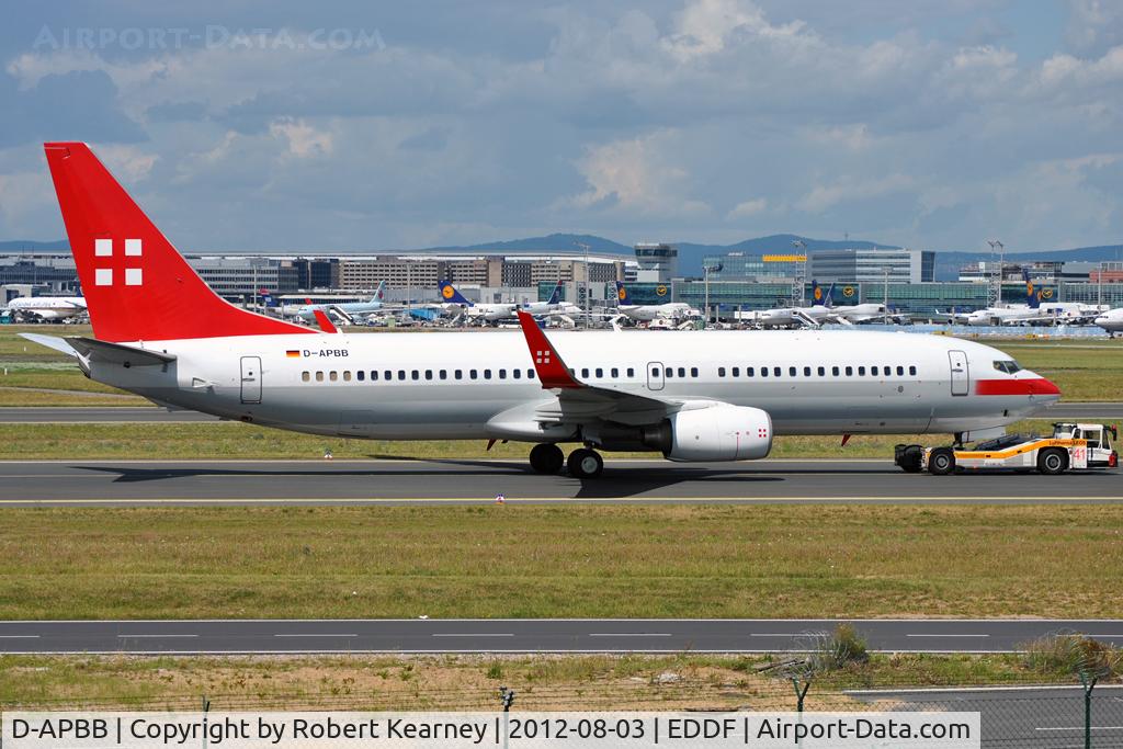 D-APBB, 2008 Boeing 737-8Q8 C/N 35278, Being towed around to parking