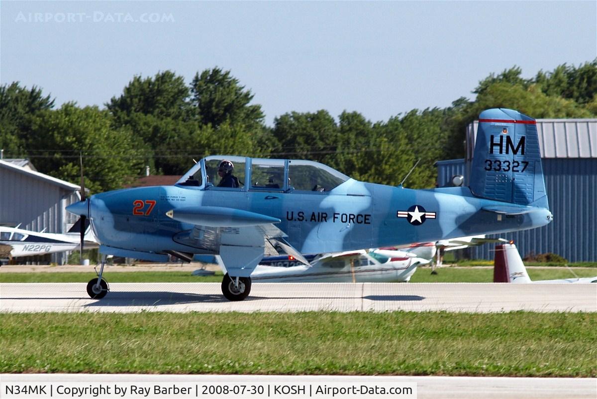 N34MK, 1953 Beech A45 C/N G-88, Beech T-34 Mentor [G-088] Oshkosh-Wittman Regional~N 30/07/2008