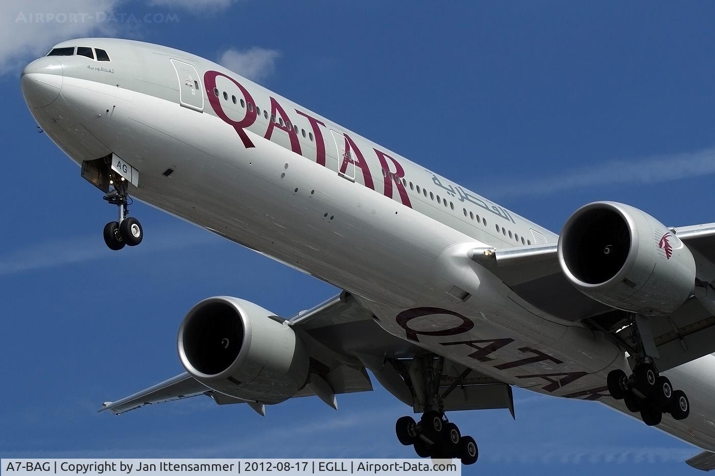 A7-BAG, 2009 Boeing 777-3DZ/ER C/N 36014, A7-BAG @ EGLL