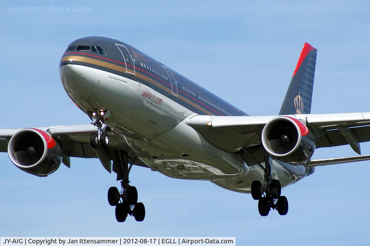 JY-AIG, 2009 Airbus A330-223 C/N 1002, JY-AIG @ EGLL