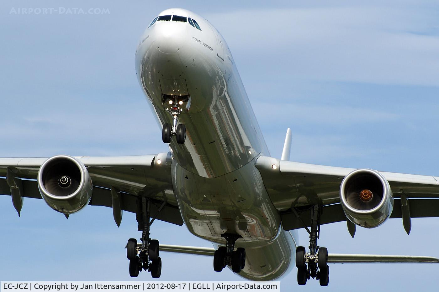 EC-JCZ, 2005 Airbus A340-642 C/N 619, EC-JCZ @ EGLL
