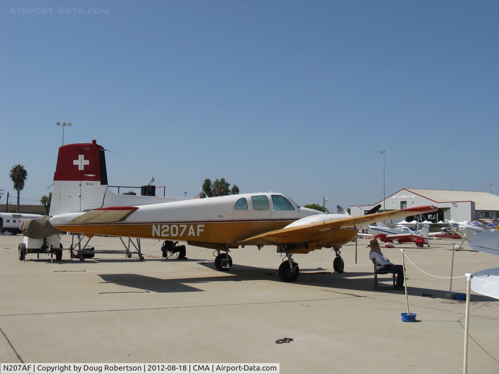 N207AF, 1955 Beech C-50 Twin Bonanza C/N CH-144, 1955 Beech C50 TWIN BONANZA 'Pegasus', two Lycoming GO-480-F1A6 275 Hp each geared engines, Swiss flag marked world traveler