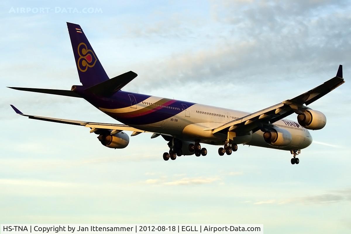 HS-TNA, 2005 Airbus A340-642 C/N 677, HS-TNA @ EGLL