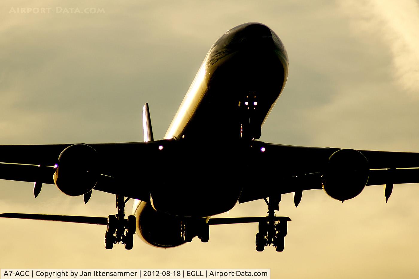 A7-AGC, 2006 Airbus A340-642 C/N 766, A7-AGC @ EGLL