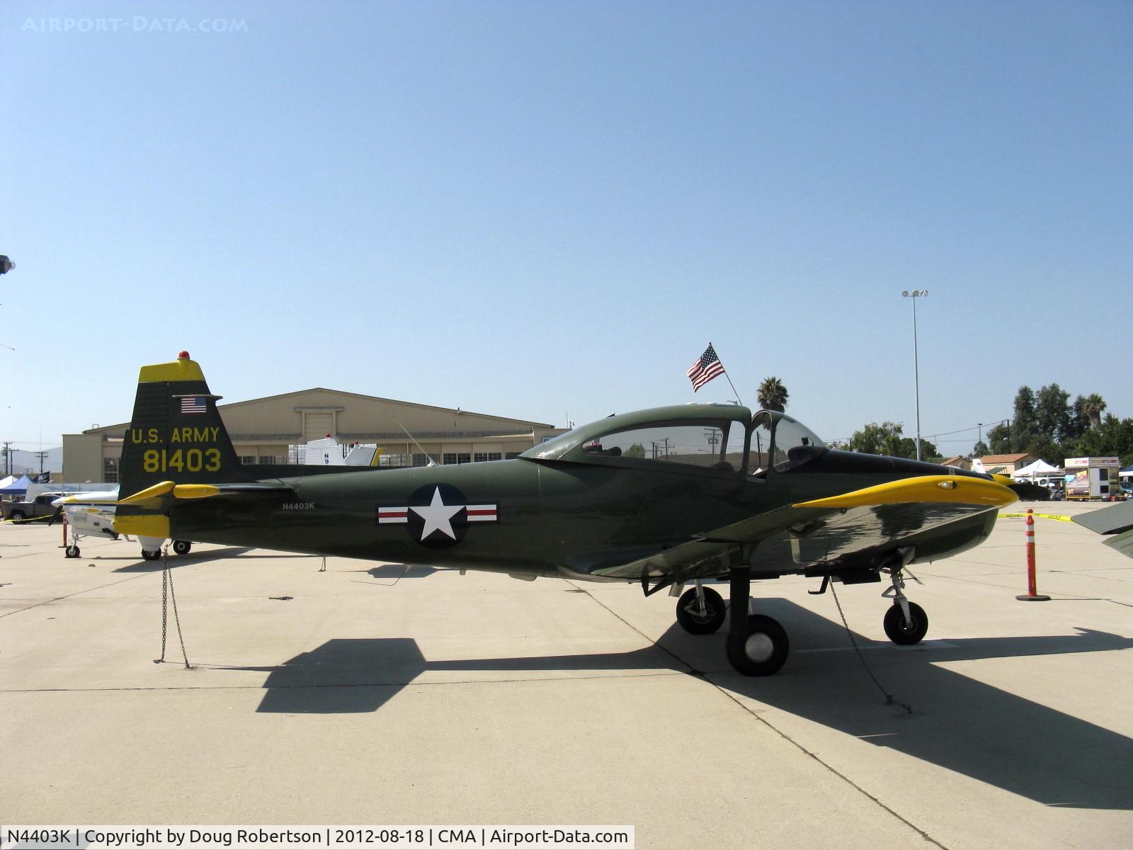 N4403K, 1948 Ryan Navion C/N NAV-4-1403, 1948 Ryan NAVION as L-17B, (owner/pilot states E-225 Hp upgrade)
