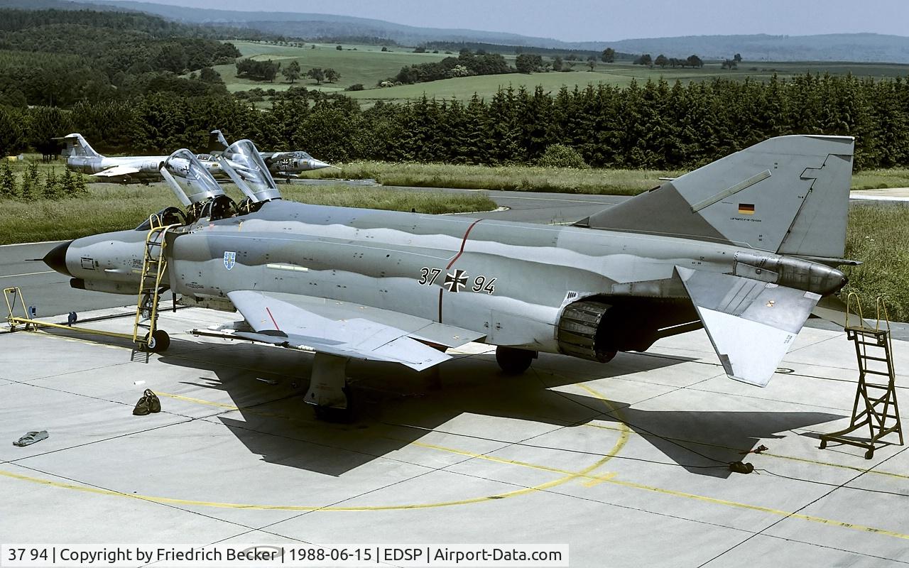 37 94, 1972 McDonnell Douglas F-4F Phantom II C/N 4586, flightline at Fliegerhorst Pferdsfeld