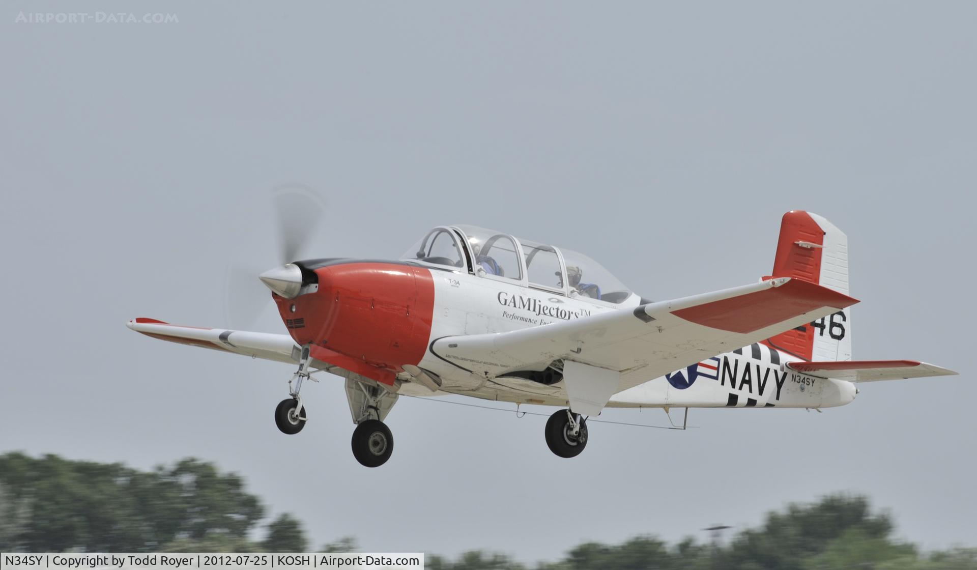 N34SY, 1956 Beech D-45 Mentor C/N BG-246, Airventure 2012