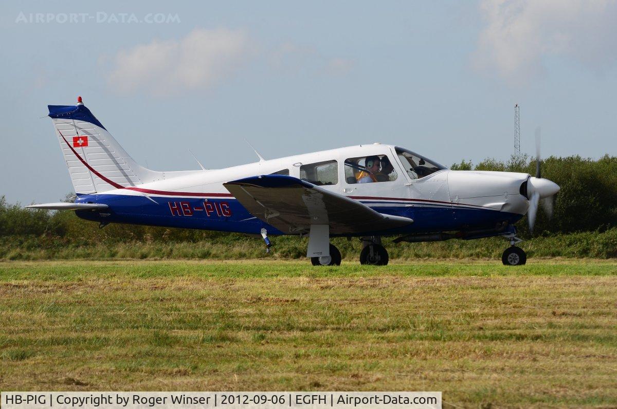 HB-PIG, 1978 Piper PA-28R-201 Cherokee Arrow III C/N 28R-7837261, Visiting Piper Arrow III.
