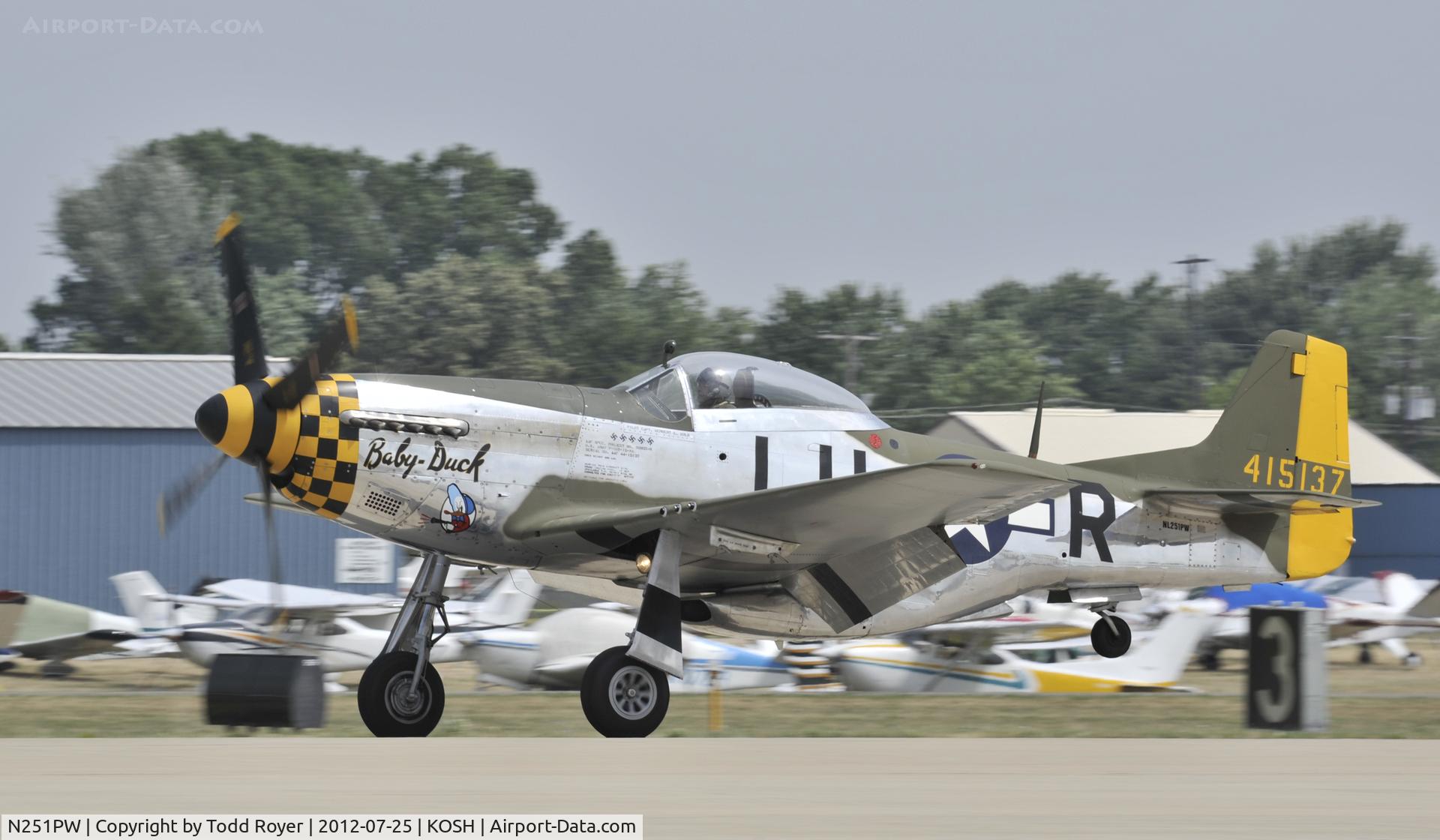 N251PW, 1944 North American P-51D Mustang C/N 122-31945, Airventure 2012