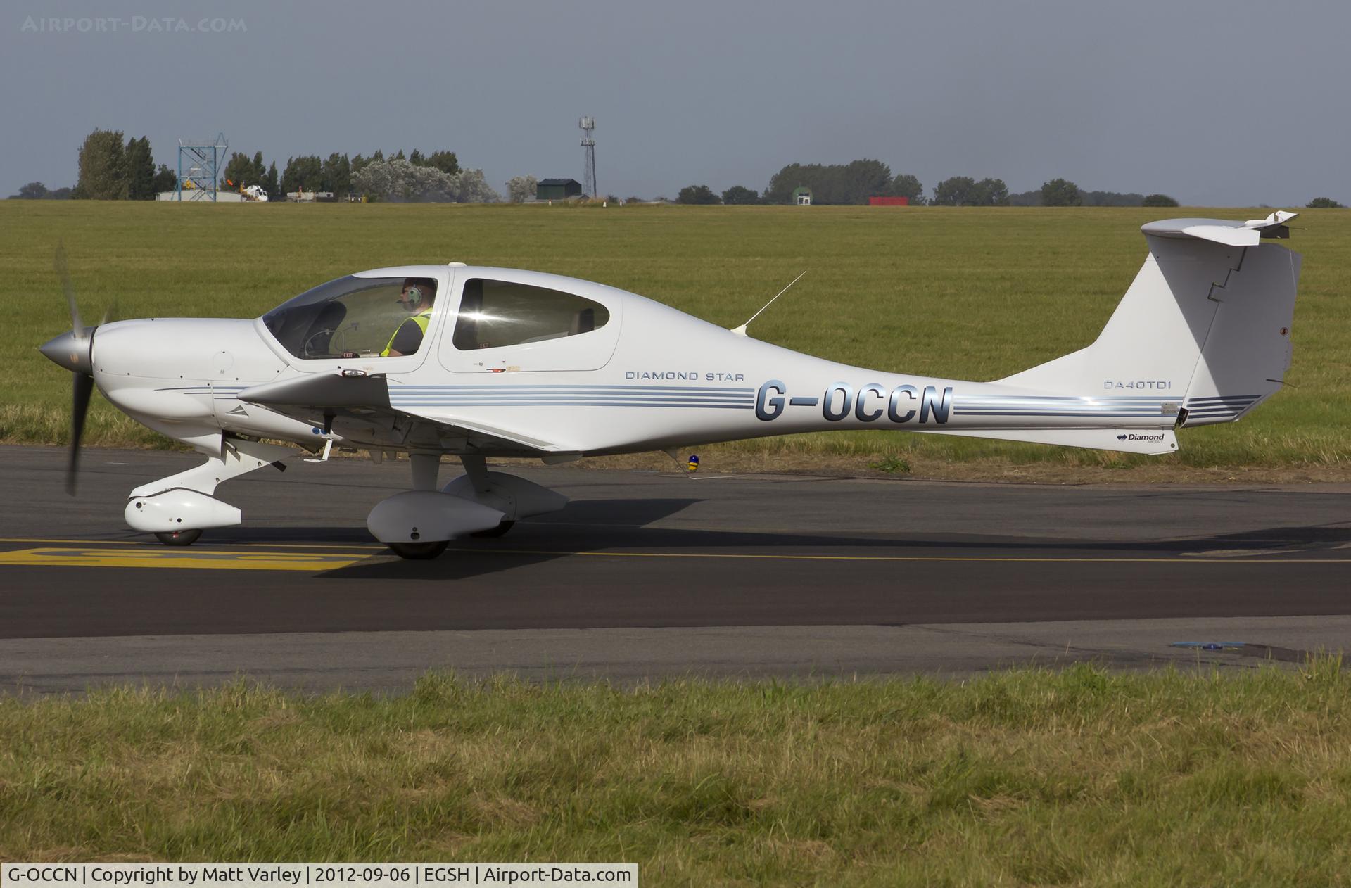 G-OCCN, 2006 Diamond DA-40D Diamond Star C/N D4.241, Arriving at SaxonAir.
