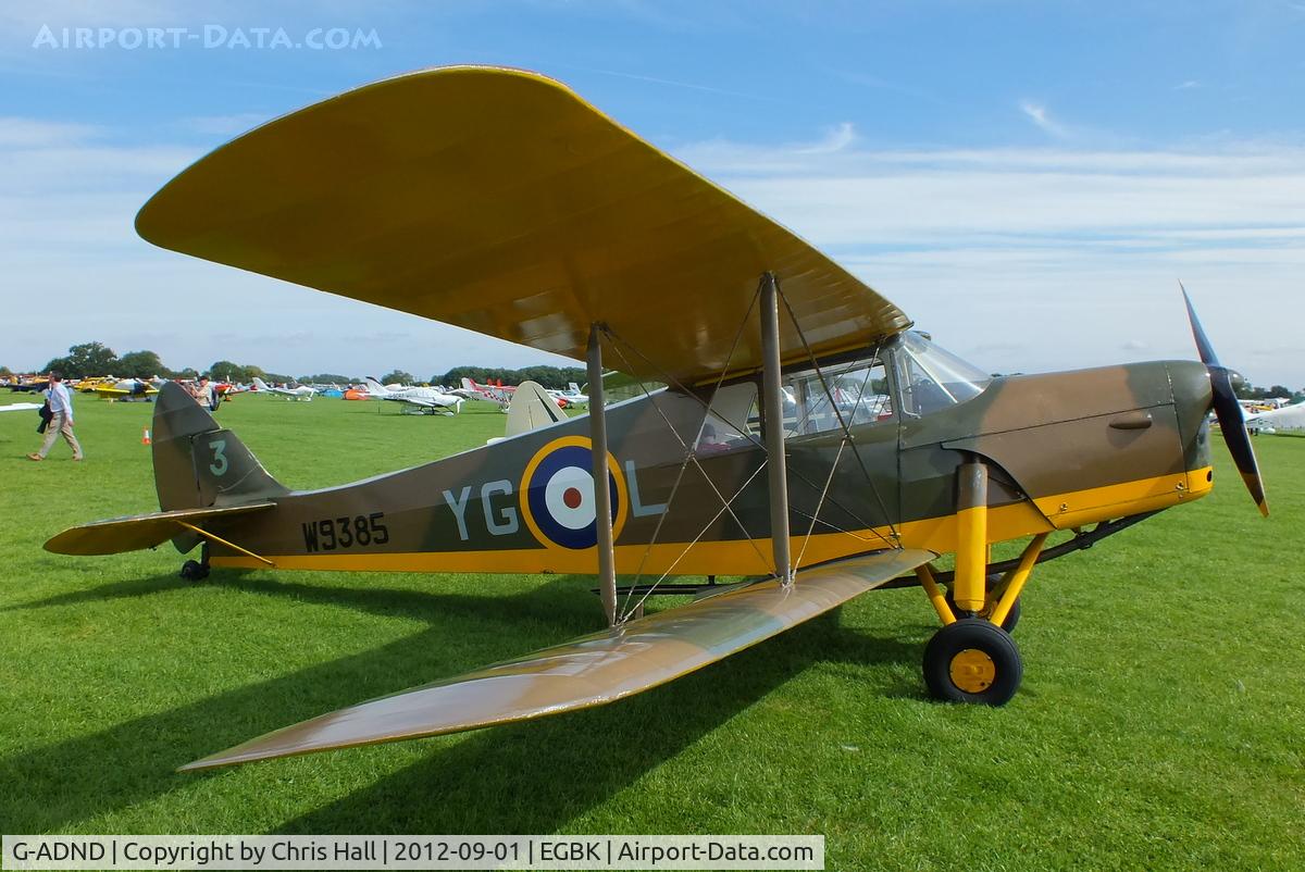 G-ADND, 1936 De Havilland DH.87B Hornet Moth C/N 8097, at the LAA Rally 2012, Sywell