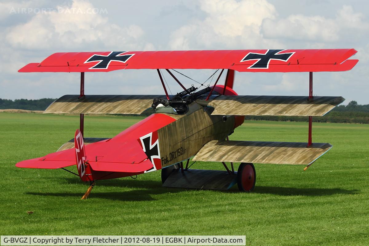 G-BVGZ, 1994 Fokker Dr.1 Triplane Replica C/N PFA 238-12654, 1994 Fokker DR1 Triplane (Replica), c/n: PFA 238-12654