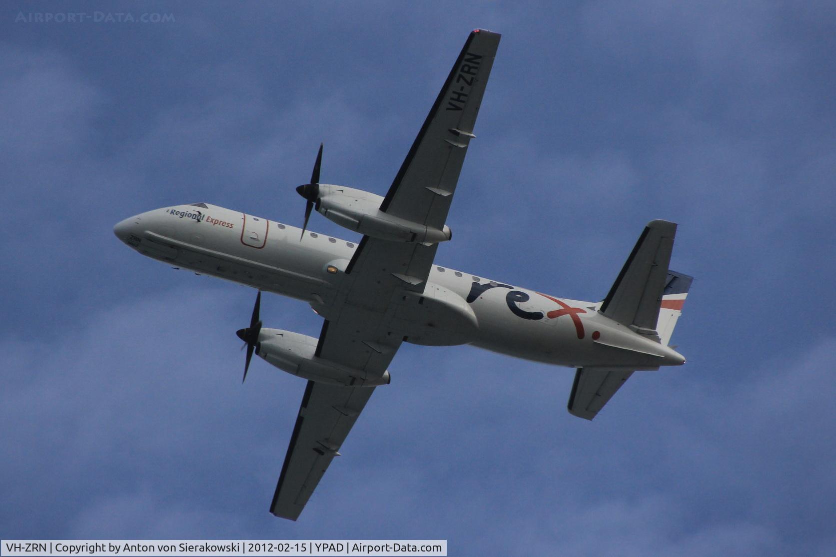 VH-ZRN, 1996 Saab 340B C/N 340B393, VH-ZRN departing YPAD