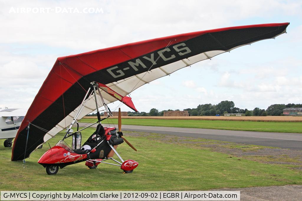 G-MYCS, 1992 Mainair Gemini Flash IIA C/N 911-0592-7-W710, Mainair Sports Gemini Flash IIA at The Real Aeroplane Club's Wings & Wheels weekend, Breighton Airfield, September 2012.