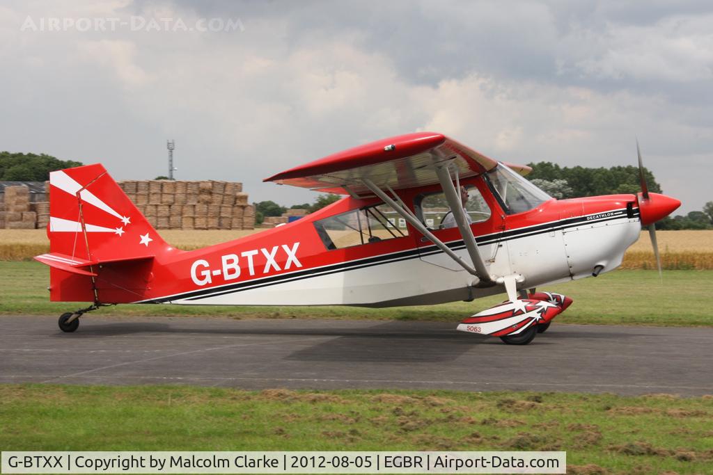 G-BTXX, 1980 Bellanca 8KCAB Decathlon C/N 595-80, Bellanca 8KCAB at The Real Aeroplane Club's Summer Madness Fly-In, Breighton Airfield, August 2012.