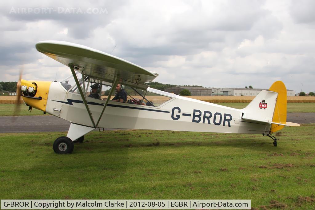 G-BROR, 1943 Piper L-4H Grasshopper (J3C-65D) C/N 10885, Piper L-4H Grasshopper at The Real Aeroplane Club's Summer Madness Fly-In, Breighton Airfield, August 2012.