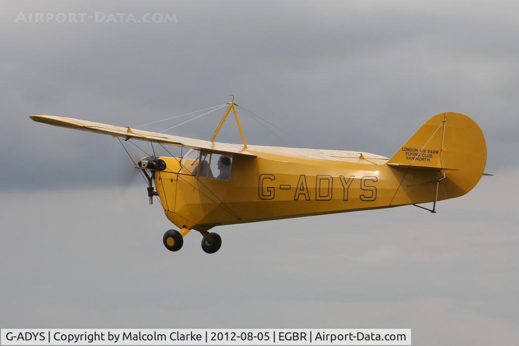 G-ADYS, 1935 Aeronca C-3 C/N A-600, Aeronca C3 at The Real Aeroplane Company's Summer Madness Fly-In, Breighton Airfield, August 2012.
