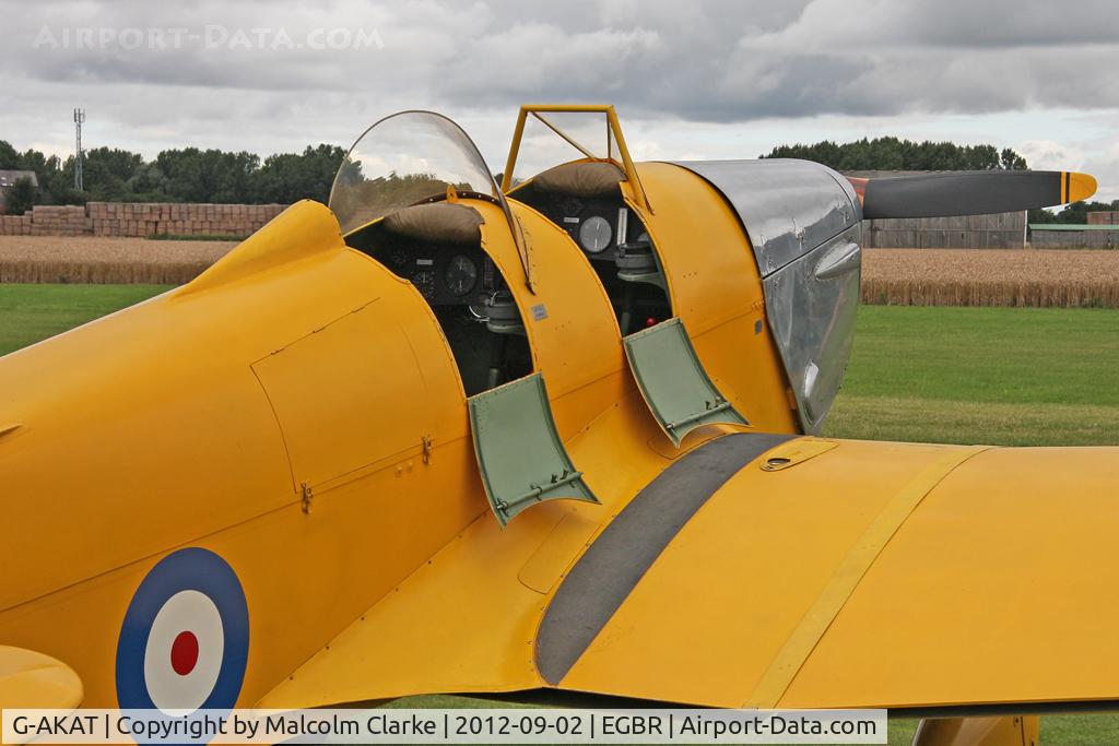 G-AKAT, 1940 Miles M14A Hawk Trainer 3 C/N 2005, Miles M14A Hawk Trainer at The Real Aeroplane Company's Wings & Wheels weekend, Breighton Airfield, September 2012.