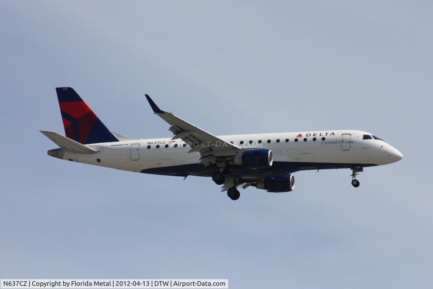 N637CZ, 2008 Embraer 175LR (ERJ-170-200LR) C/N 17000256, Compass E175