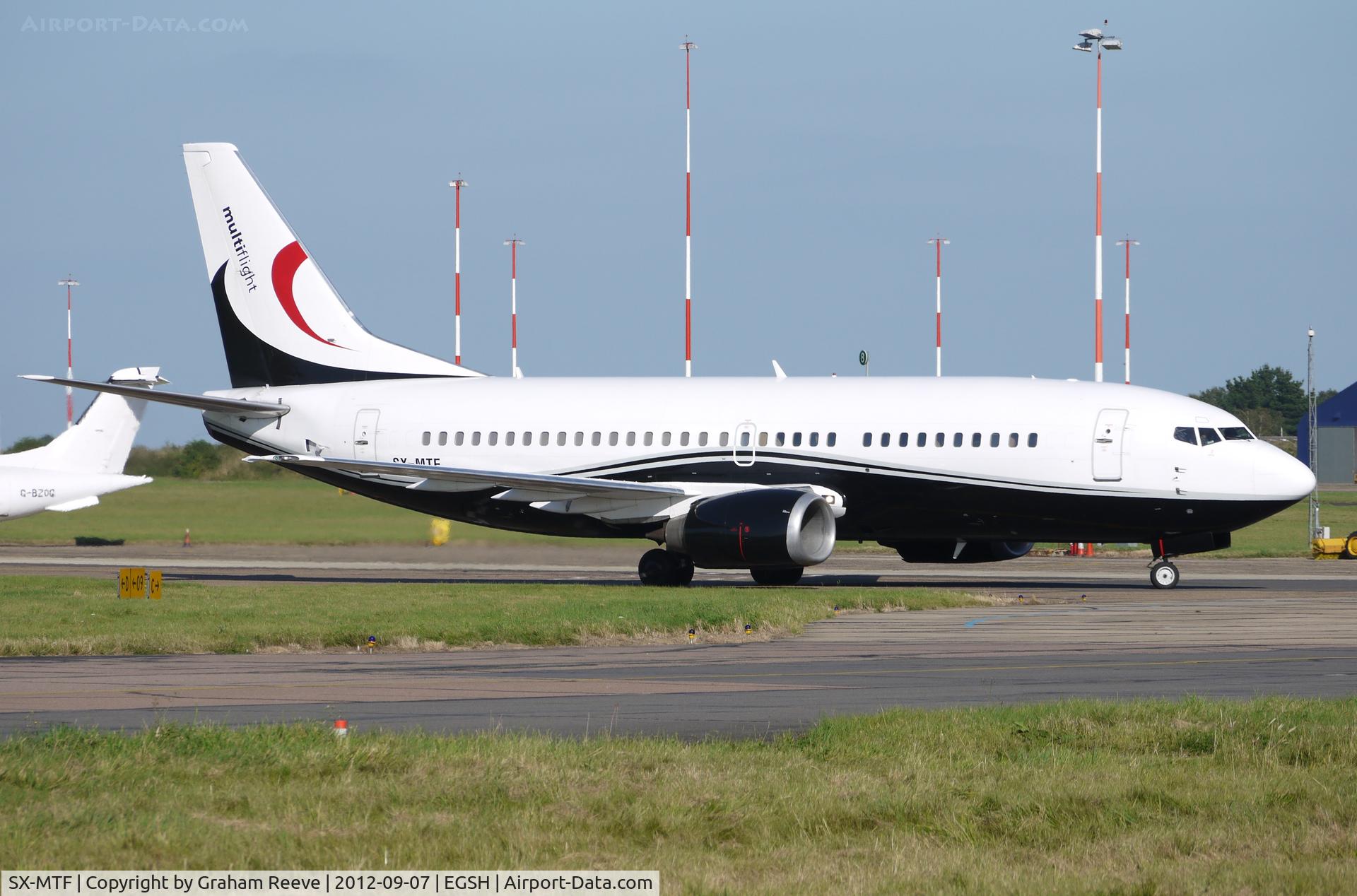 SX-MTF, 1987 Boeing 737-329 C/N 23774, Just landed.