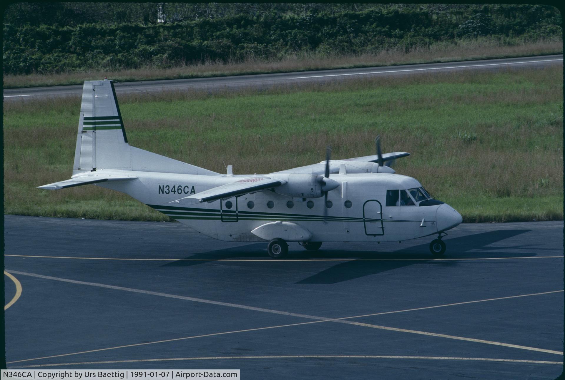 N346CA, 1980 CASA C-212-CC C/N 172, Owned by Evergreen, leased to USAF, seen at La Ceiba, Honduras