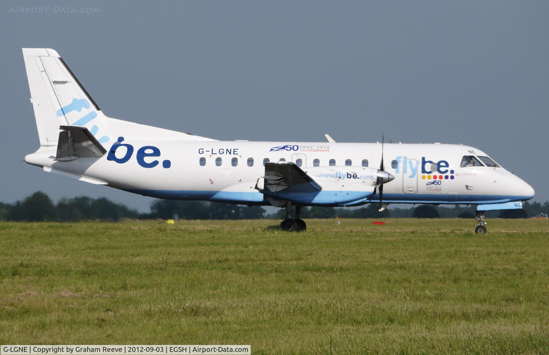 G-LGNE, 1989 Saab SF340B C/N 340B-172, Just landed.