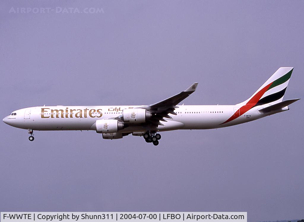 F-WWTE, 2001 Airbus A340-541 C/N 394, C/n 0394 - To be A6-ERF - Ex. A340-500 prototype ;)