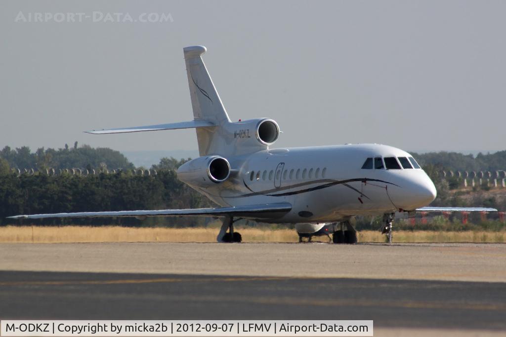 M-ODKZ, 2001 Dassault Falcon 900EX C/N 86, Parked. Sorry for bad quality...