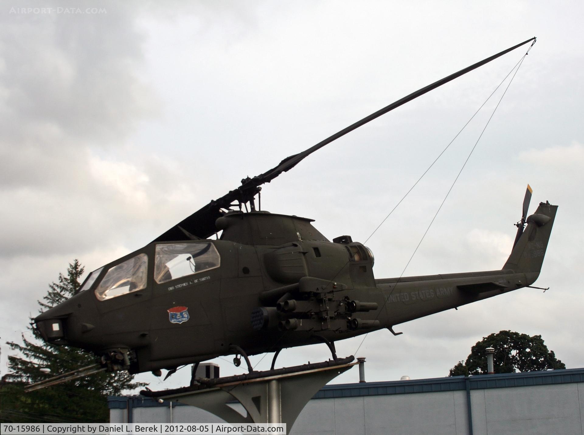 70-15986, 1970 Bell AH-1G Cobra C/N 20930, This Huey is on display at Veterans Park, Thomaston Ave., in the northwestern section of town. The park includes memorials and other Army vehicles.