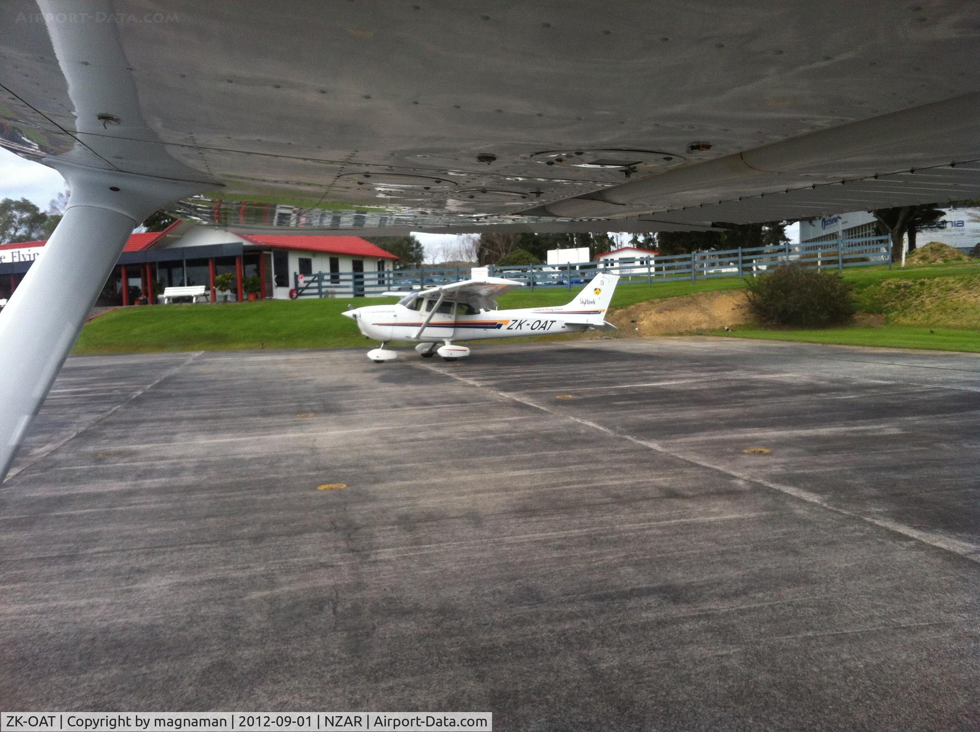 ZK-OAT, Cessna 172R C/N 17281000, Viewed from inside TAS waiting to taxi