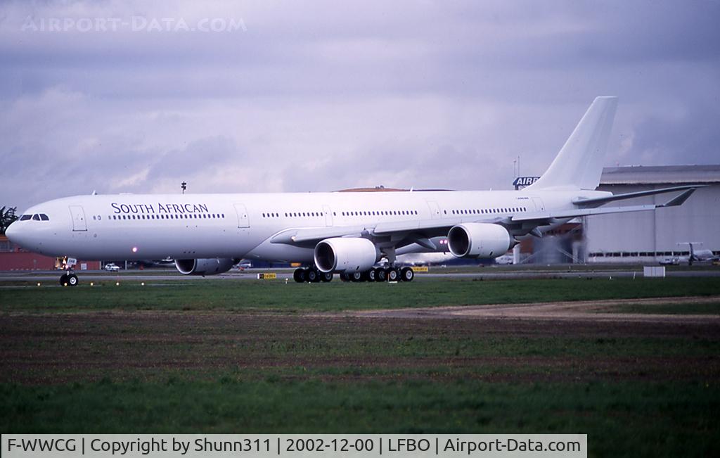 F-WWCG, 2002 Airbus A340-642 C/N 417, C/n 0417 - To be ZS-SNB in all white with titles... Painted in full c/s at JNB