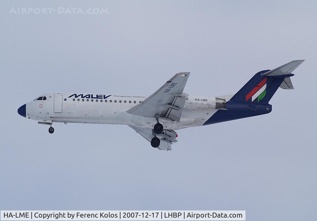 HA-LME, 1996 Fokker 70 (F-28-0070) C/N 11575, Ferihegy