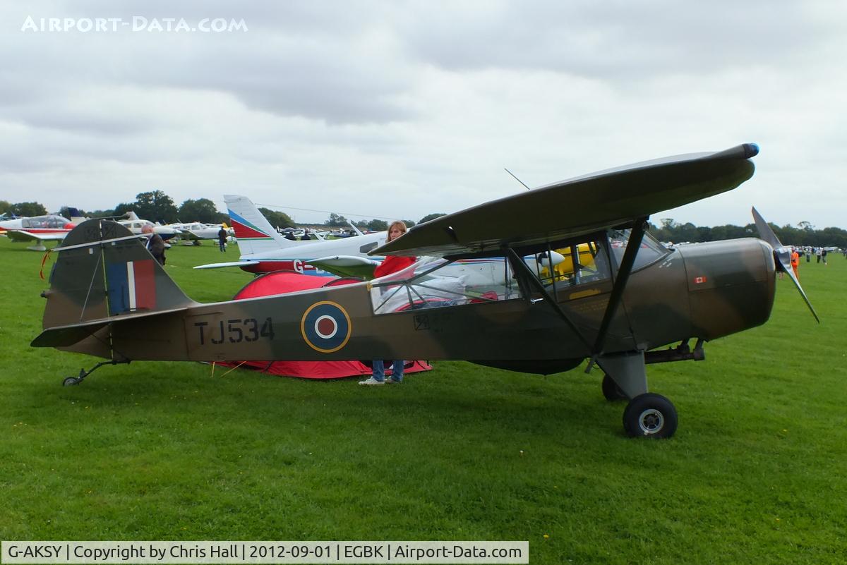 G-AKSY, 1944 Taylorcraft J Auster 5 C/N 1567, at the LAA Rally 2012, Sywell