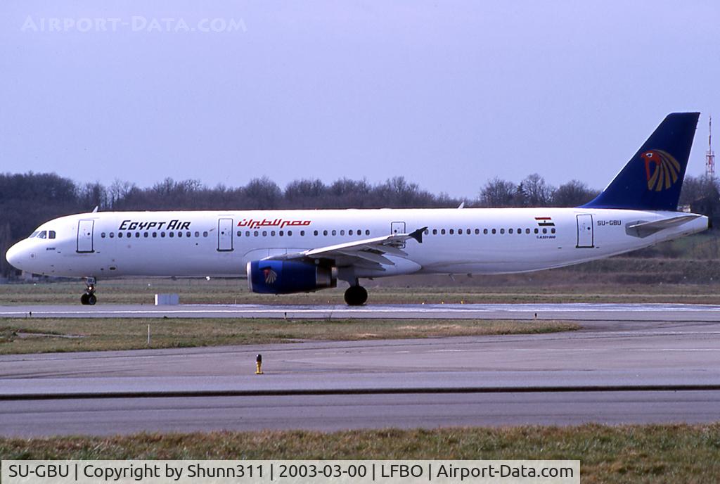 SU-GBU, 1997 Airbus A321-231 C/N 0687, Ready for take off rwy 14L in old c/s