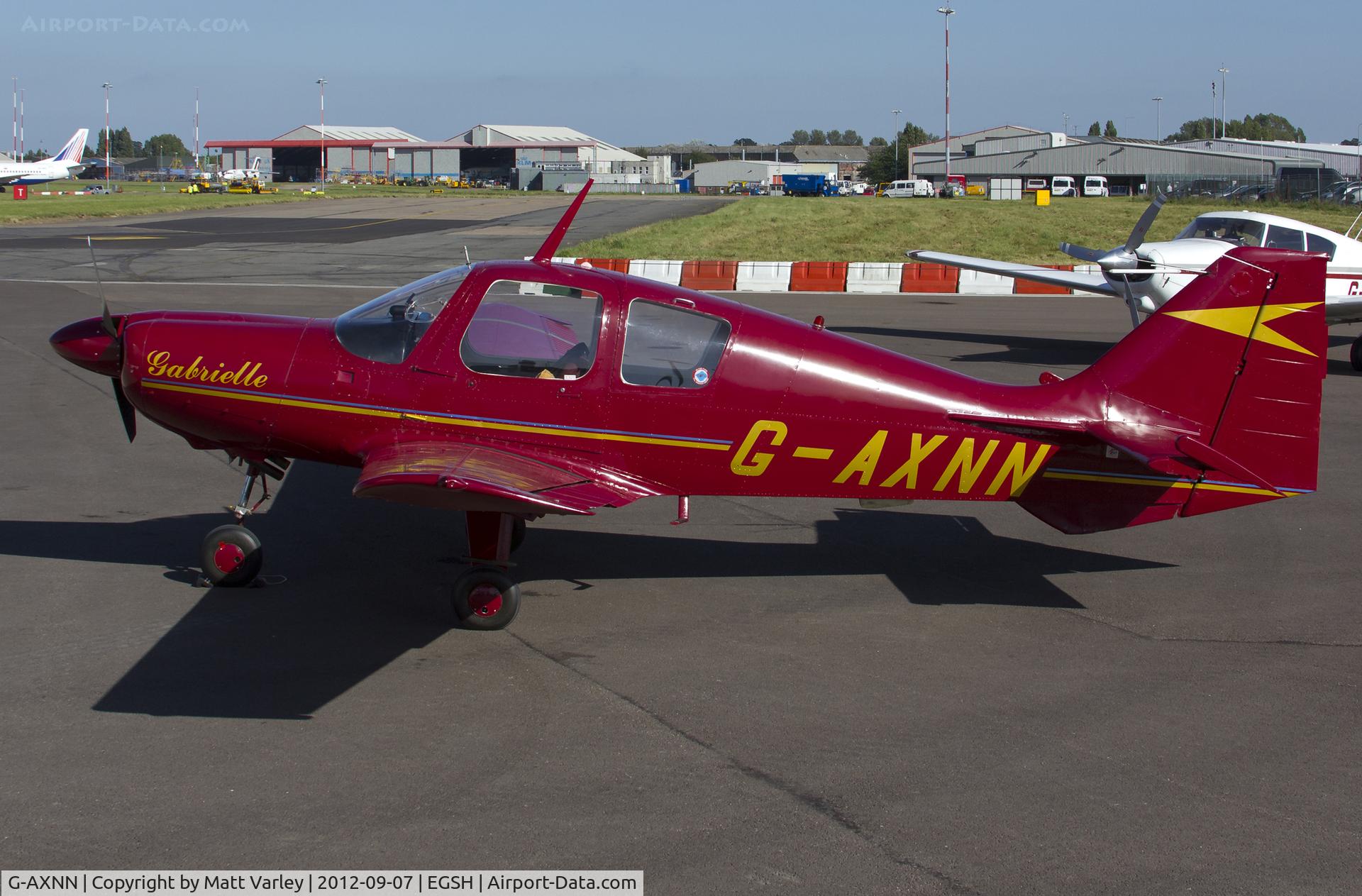G-AXNN, 1969 Beagle B-121 Pup Series 2 (Pup 150) C/N B121-104, Sat on stand at SaxonAir.